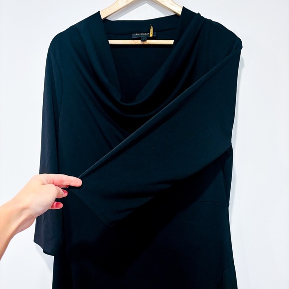 DONNA KARAN 3/4 Sleeve Scoop Neck Above The Knee Formal Hi-Lo Dress - Picture 6 of 9